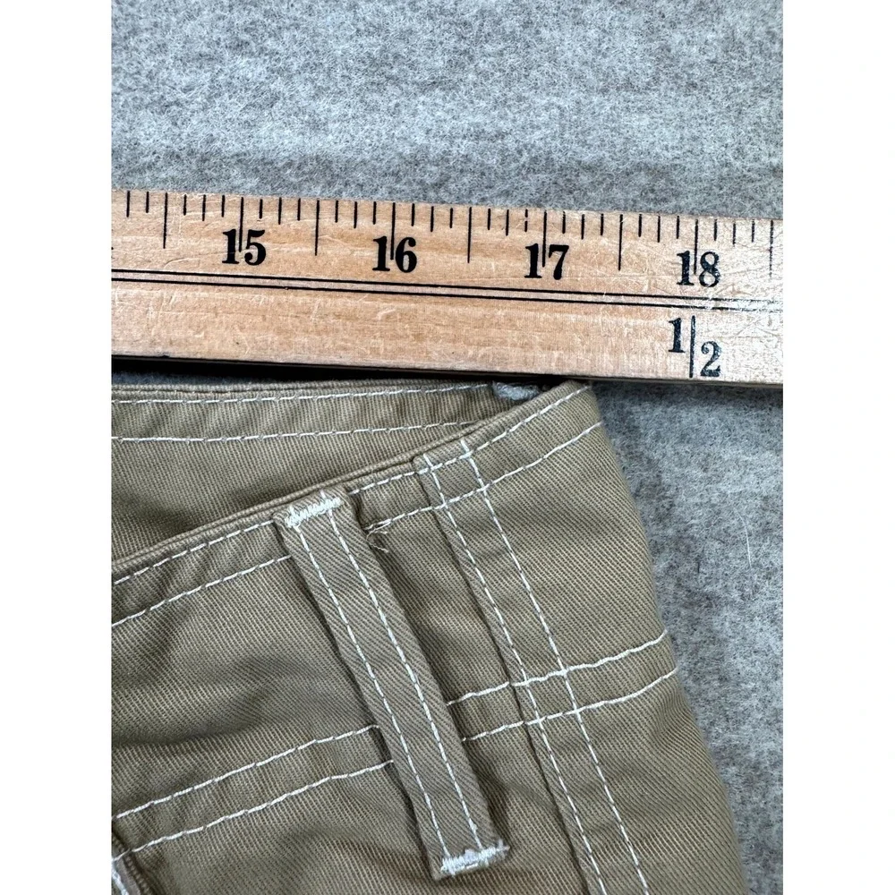 True Religion Cargo Pants Mens 32 Beige Cotton Straight Leg Hiking Flap Pockets